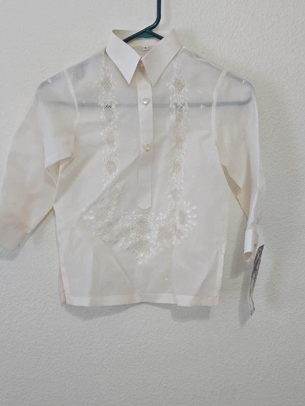 The Baton Tagalog Kids Cream Embroidered Dress Shirt - Brand Unspecified